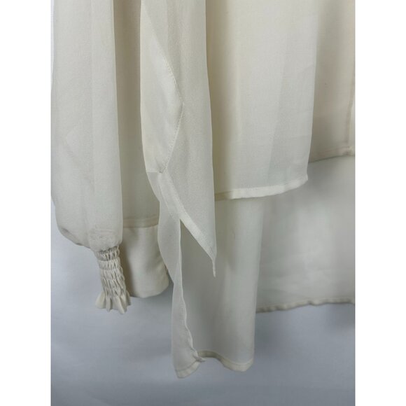 Cabi Abbey Sheer Top & Cami Set S Style 6291 Cream Long Smocked Wrists Large - Picture 8 of 9